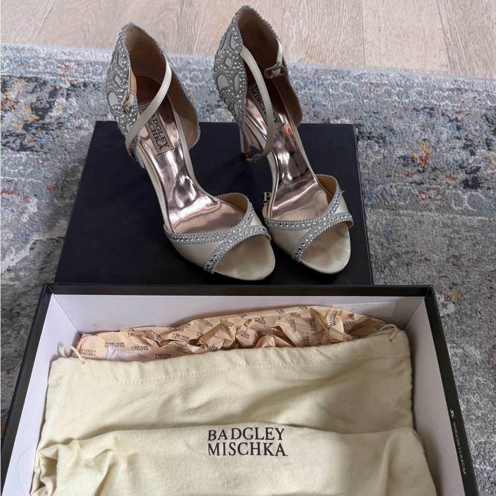 Badgley and Mischka Roxy Wedding Shoes with Box and Dustbag - Picture 7 of 10